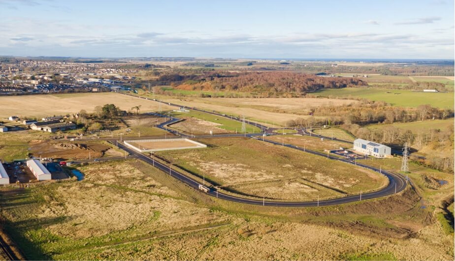 An aerial view of Elgin Business Park