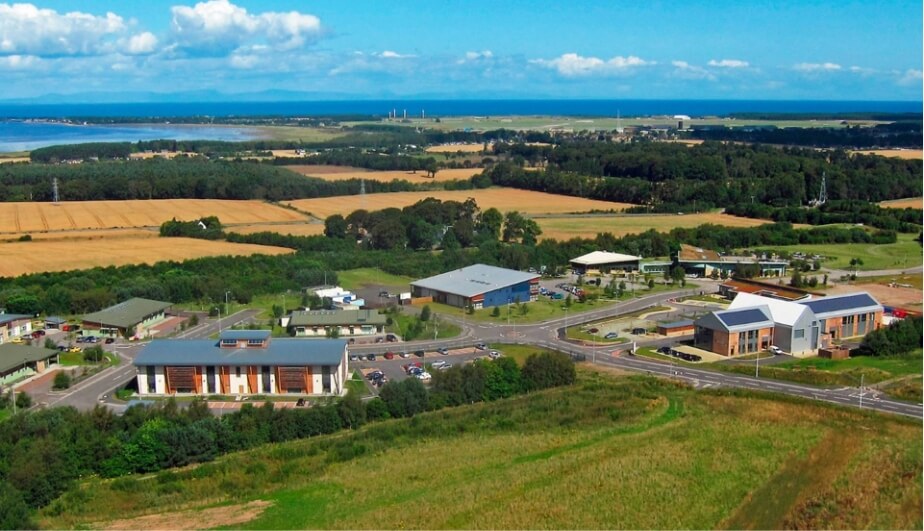 An aerial view Enterprise Park Forres