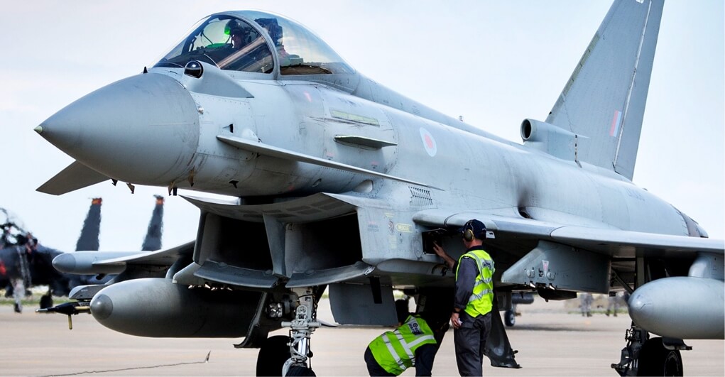 An RAF Typhoon FGR4 at RAF Lossimouth